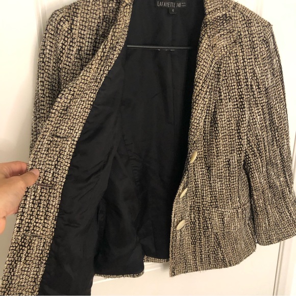 Lafayette 148 Tweed Patterned Jacket sz 6 Blazer textured like new - Picture 8 of 12